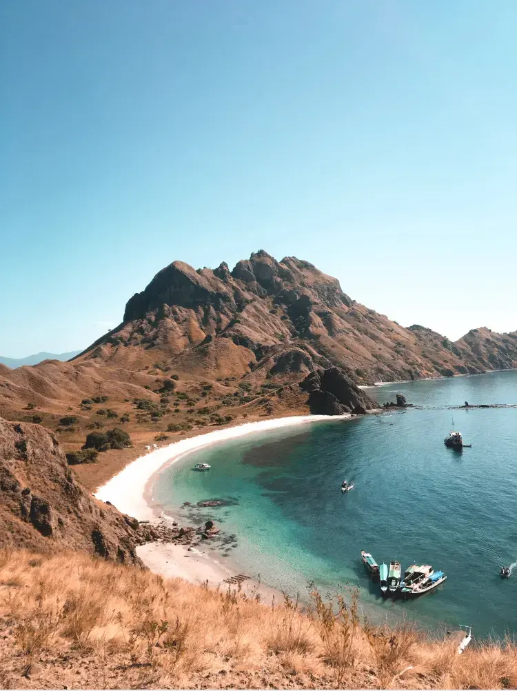 Panorama teluk berpasir di Pulau Padar