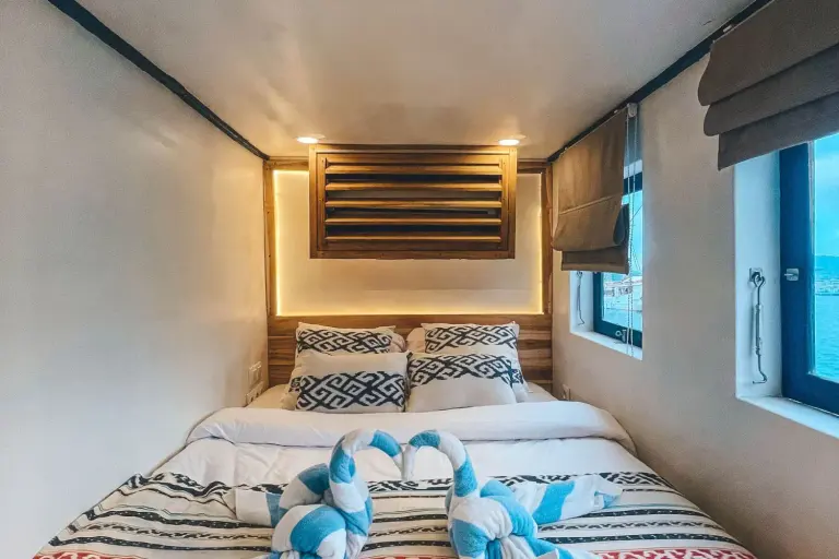 Kamar Turtle Cabin I, ber-AC, kamar mandi dalam, 2 tamu di Kapal Sea Familia I
